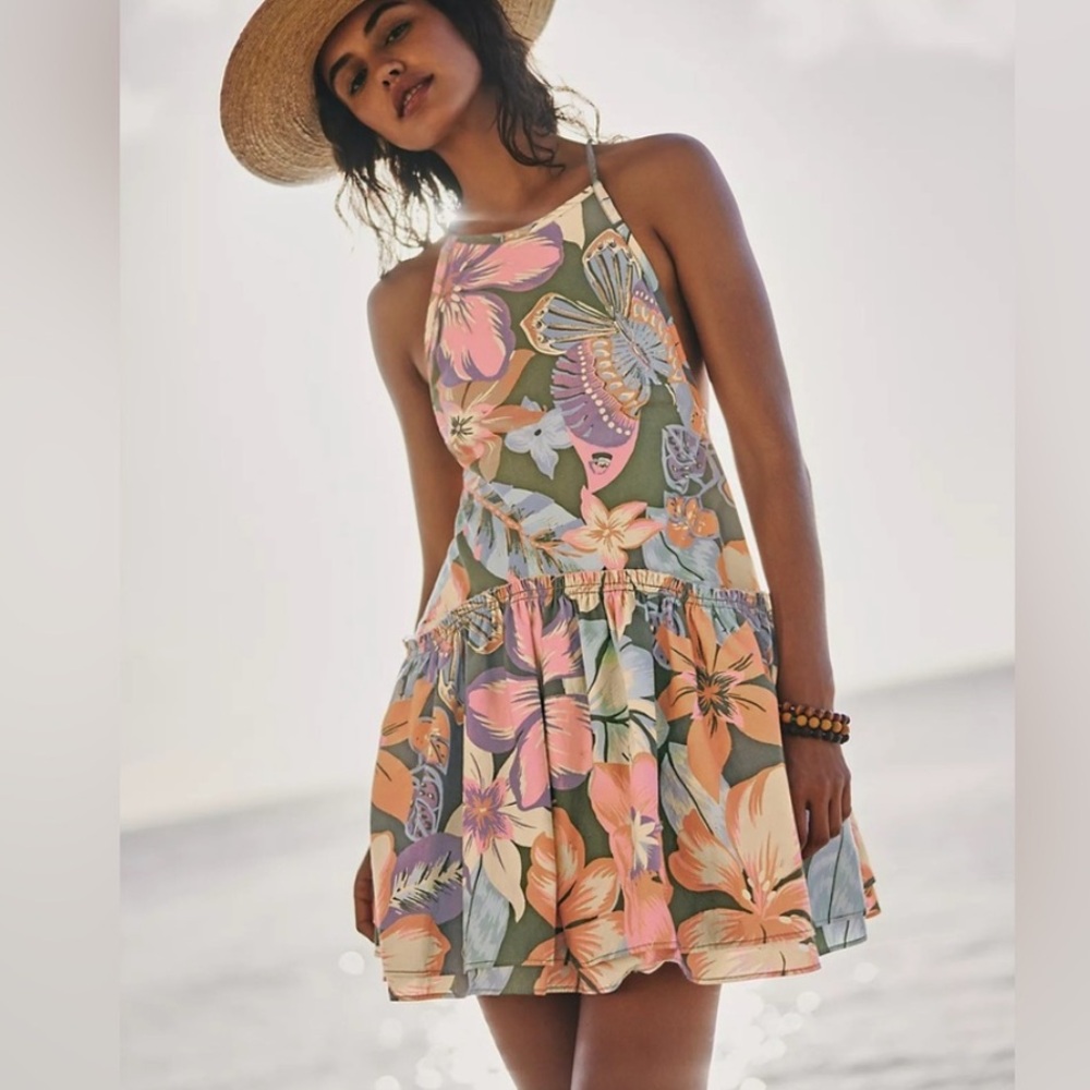 Free People Deserted Island Mini Sundress in Rainforest